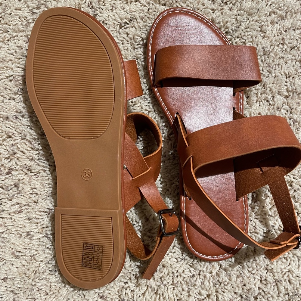 Brown sandals. Never worn.